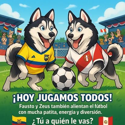 Fausto y Zeus alientan el fútbol con energía y diversión
